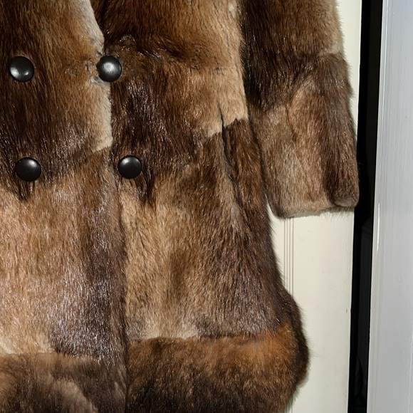 Vintage fur coat Bon Marche muskrat patchwork - Picture 4 of 12